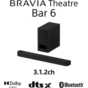 Barre de son SONY Bravia Theatre Bar 6 Edition - Dolby Atmos, Bluetooth, 250W, avec caisson sans fil