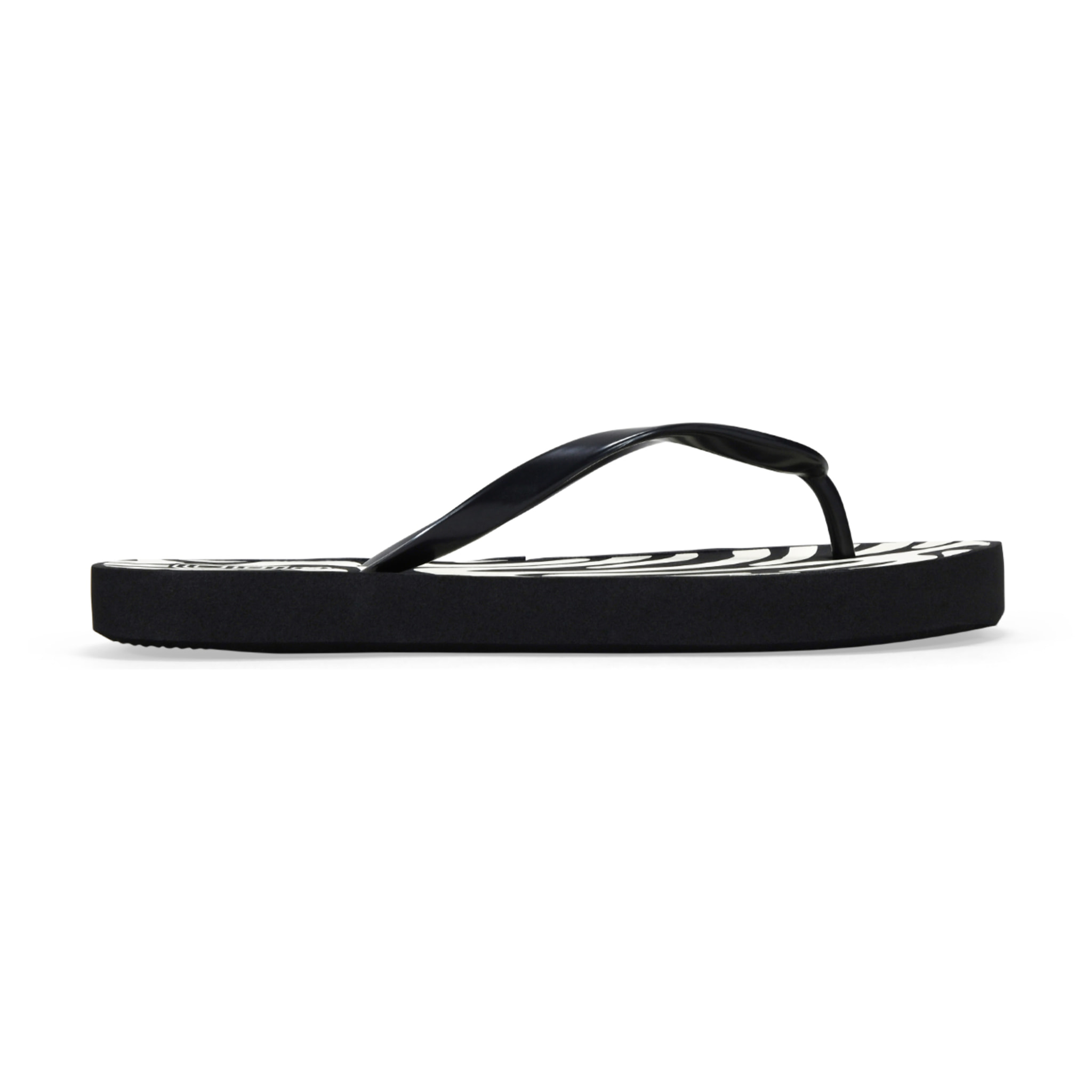 Chanclas de dedo negras de cebra