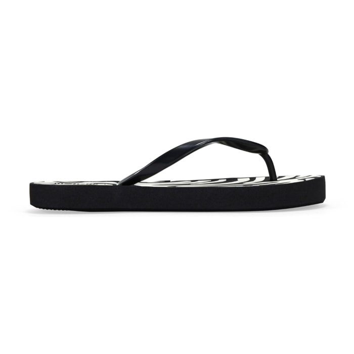 Chanclas de dedo negras de cebra