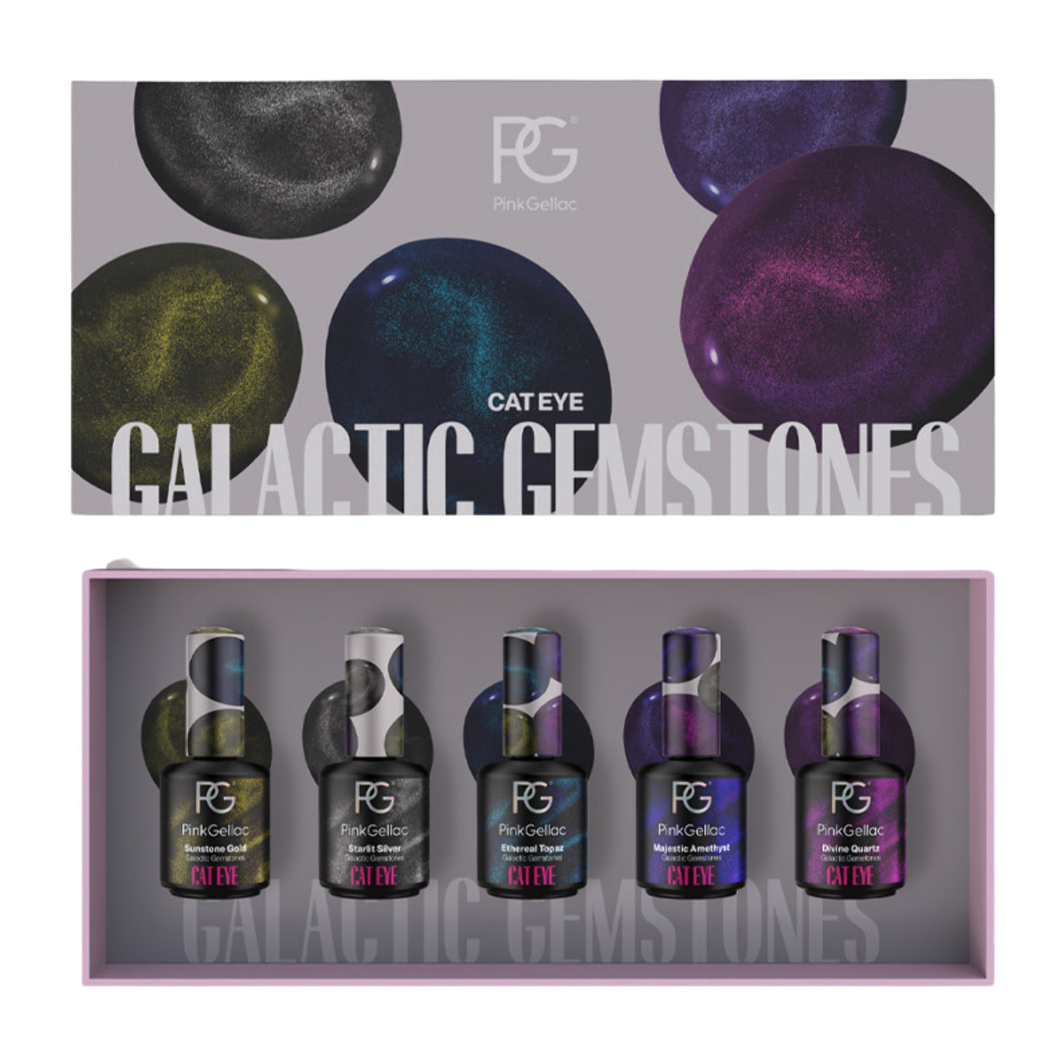 Set vernis semi-permanent - Cat Eye - Galactic Gemstones - 5x 15 ml