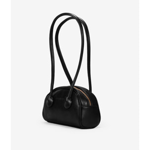 Bolso de hombro negro con cremallera