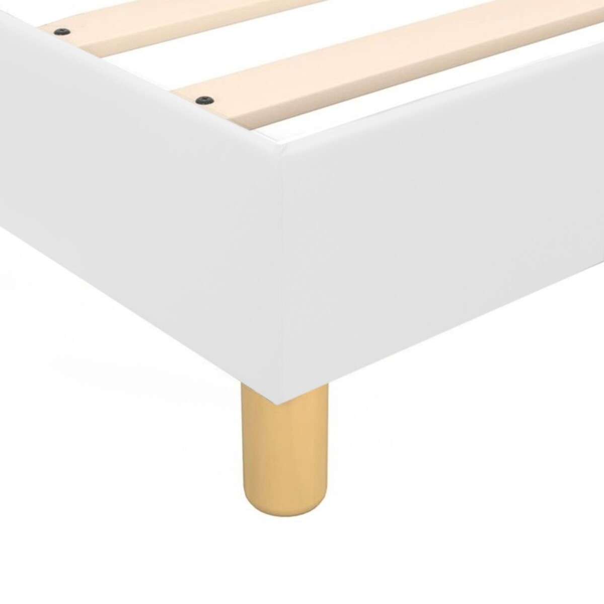 Ensemble Lit avec tête de lit & matelas | Mémoire de forme avec surmatelas intégré | Cadre à lattes | Simili cuir | Blanc