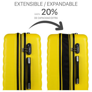 Juego De Maletas Rígidas Abs Itaca Simoa Amarillo