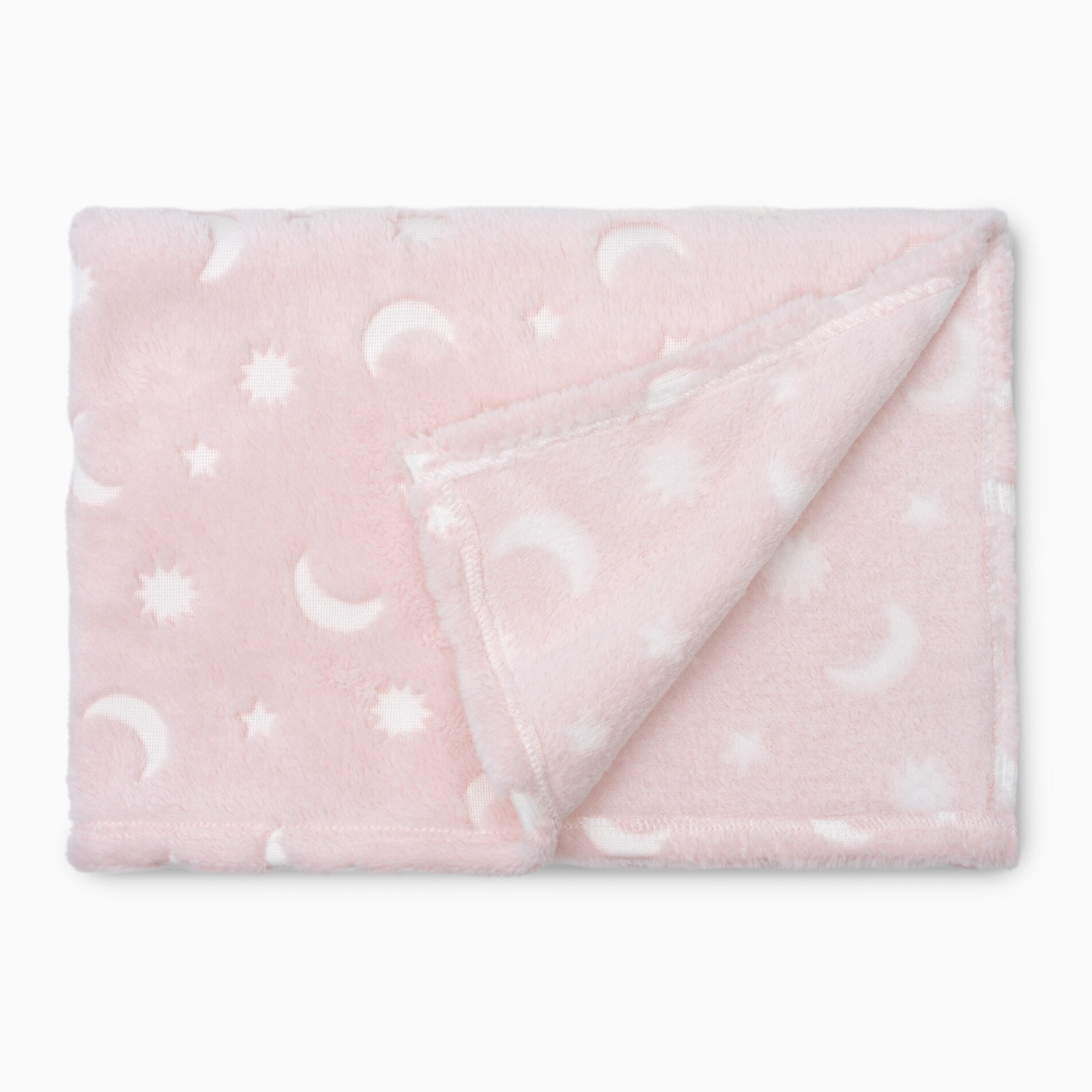 Manta Grabada Luna Estrellas Rosa