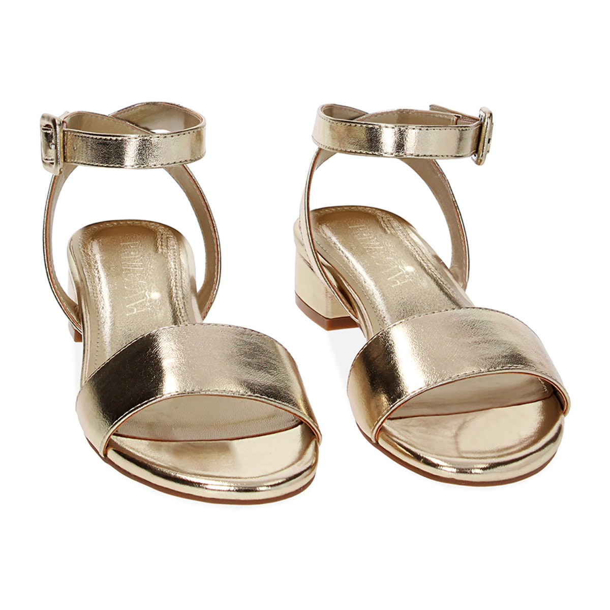 Sandali bassi oro in laminato