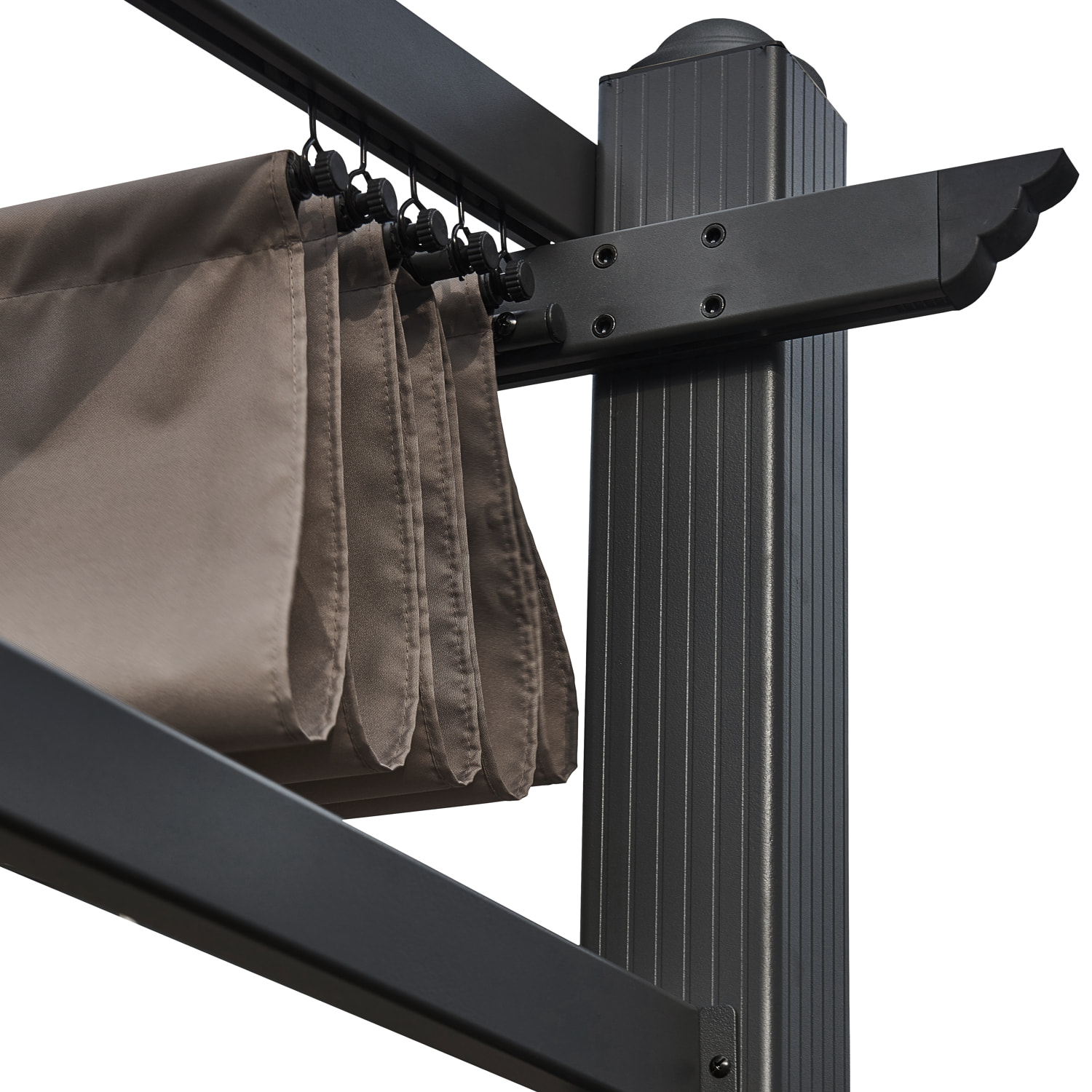 Pergola murale 3 × 4m FRÉJUS taupe - structure aluminium