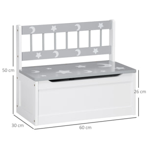 2 en 1 Baúl de Juguetes para Niños de +18 Meses con Tapa de Cierre 60x30x50 cm