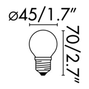 Lampadina G45 E27 MATE LED 4,5W 2700K DIMABLE