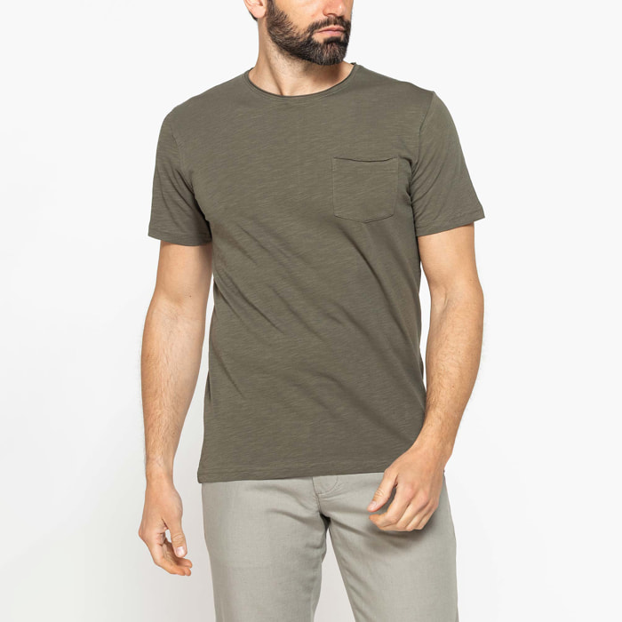 T-SHIRT ESTIVA CON TASCHINO IN COTONE FIAMMATO