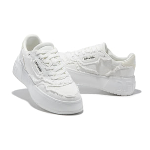 Zapatillas Casual Mujer Court Frayed Blanco D.Franklin