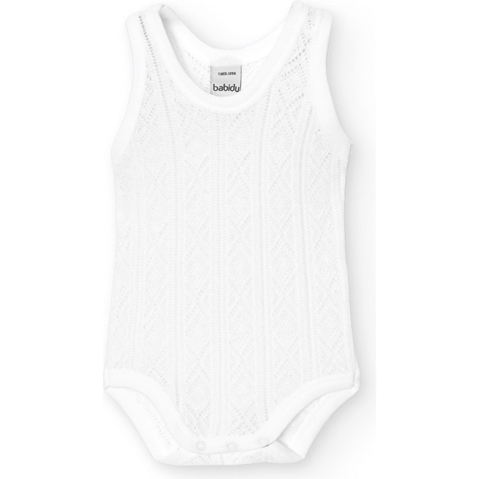 Body bebé tirantes finos perlé algodón