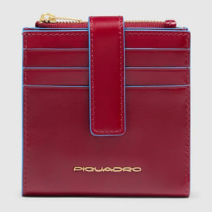 Piquadro Porte-cartes de crédit femme en cuir avec porte-monnaie et protection RFID