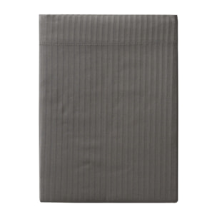 Drap plat unie en satin de coton, GRAND HOTEL, Gris Zinc