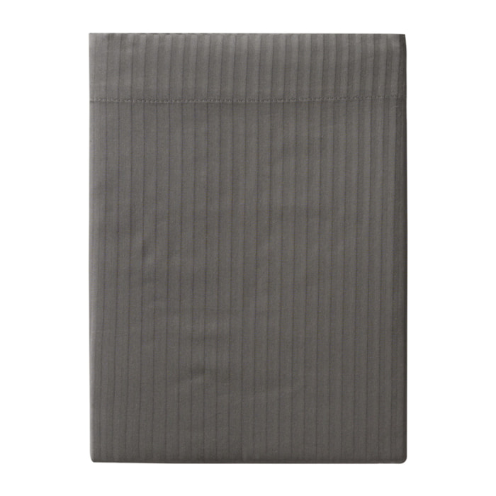 Drap plat unie en satin de coton, GRAND HOTEL, Gris Zinc