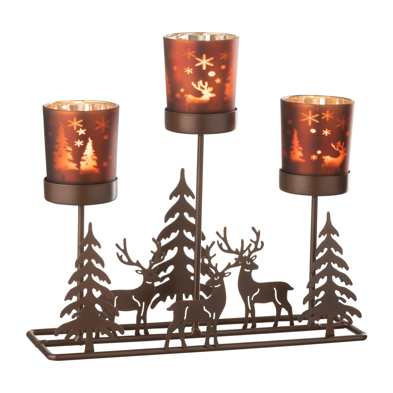 J-Line photophore 3 Verres - fer - brun