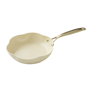 Poêle en aluminium recyclé beige 24cm en forme de fleur DAHLIA