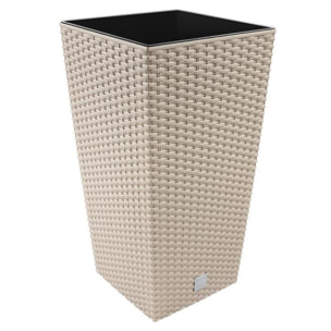 Maceta Rattan effect de 91,5 litros con inserto en color beige