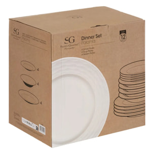 Service de table Paloma 12 pièce(s) blanc D27,2xH2,2cm