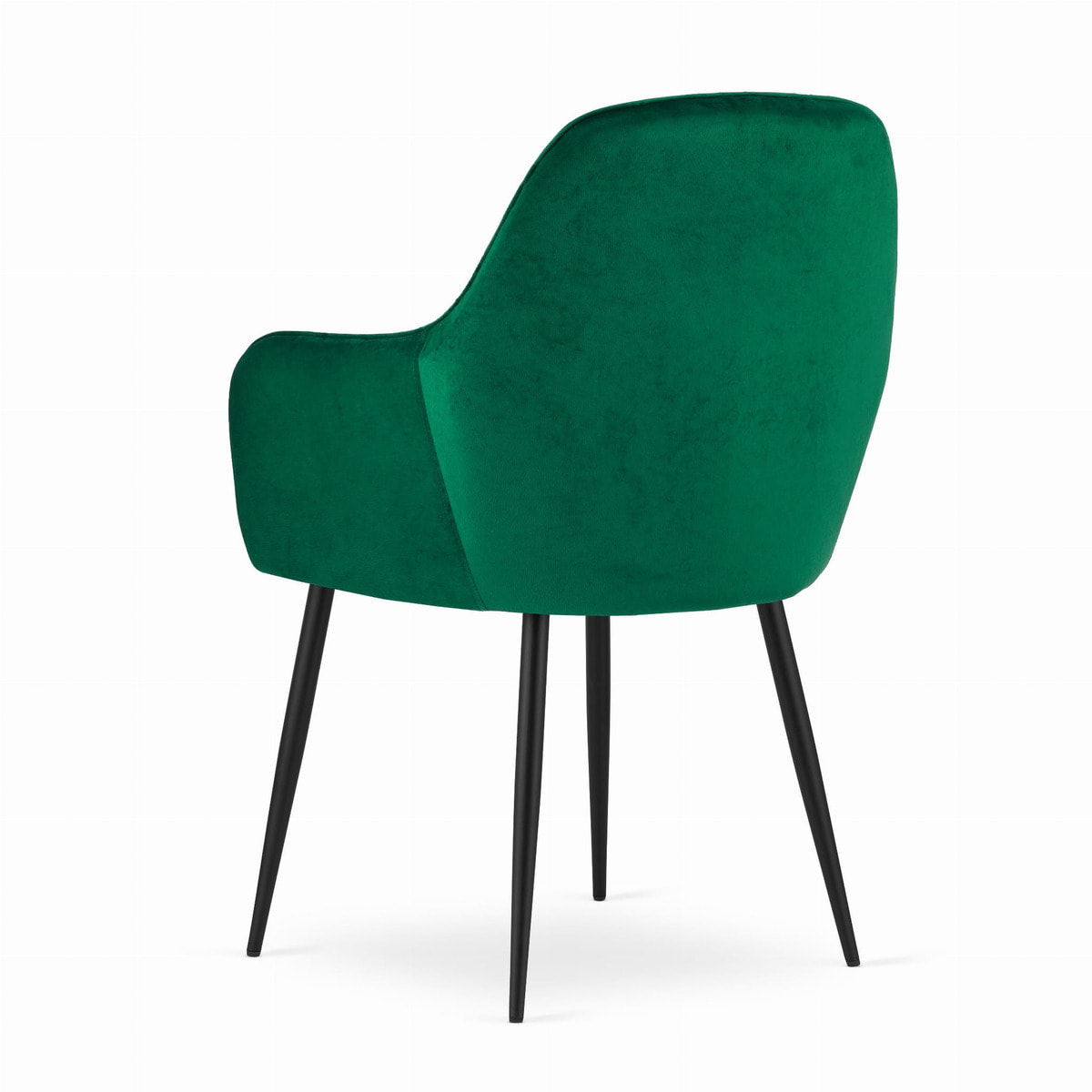 Sedia di design Lugo in velluto verde con gambe nere