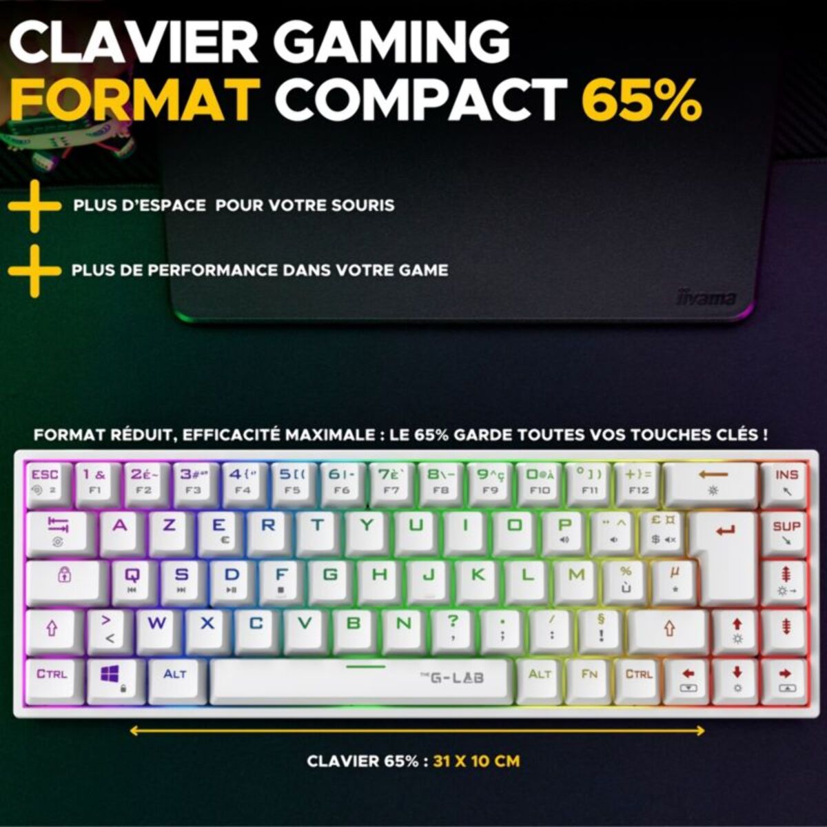 Clavier gamer THE G-LAB KEYZ TITAN W FR