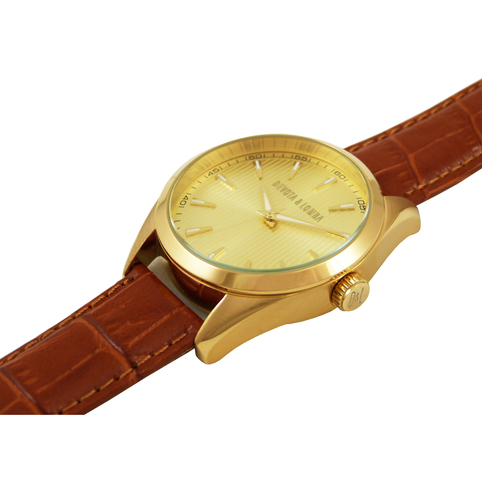 Reloj Devota & Lomba DL014ML-02BRGOLD Hombre Analogico Cuarzo con Correa de Piel