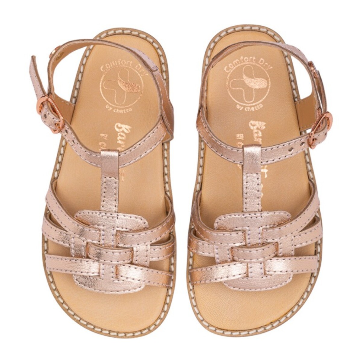 SANDALIA BAREFOOT PIEL CHETTO ORO ROSADO