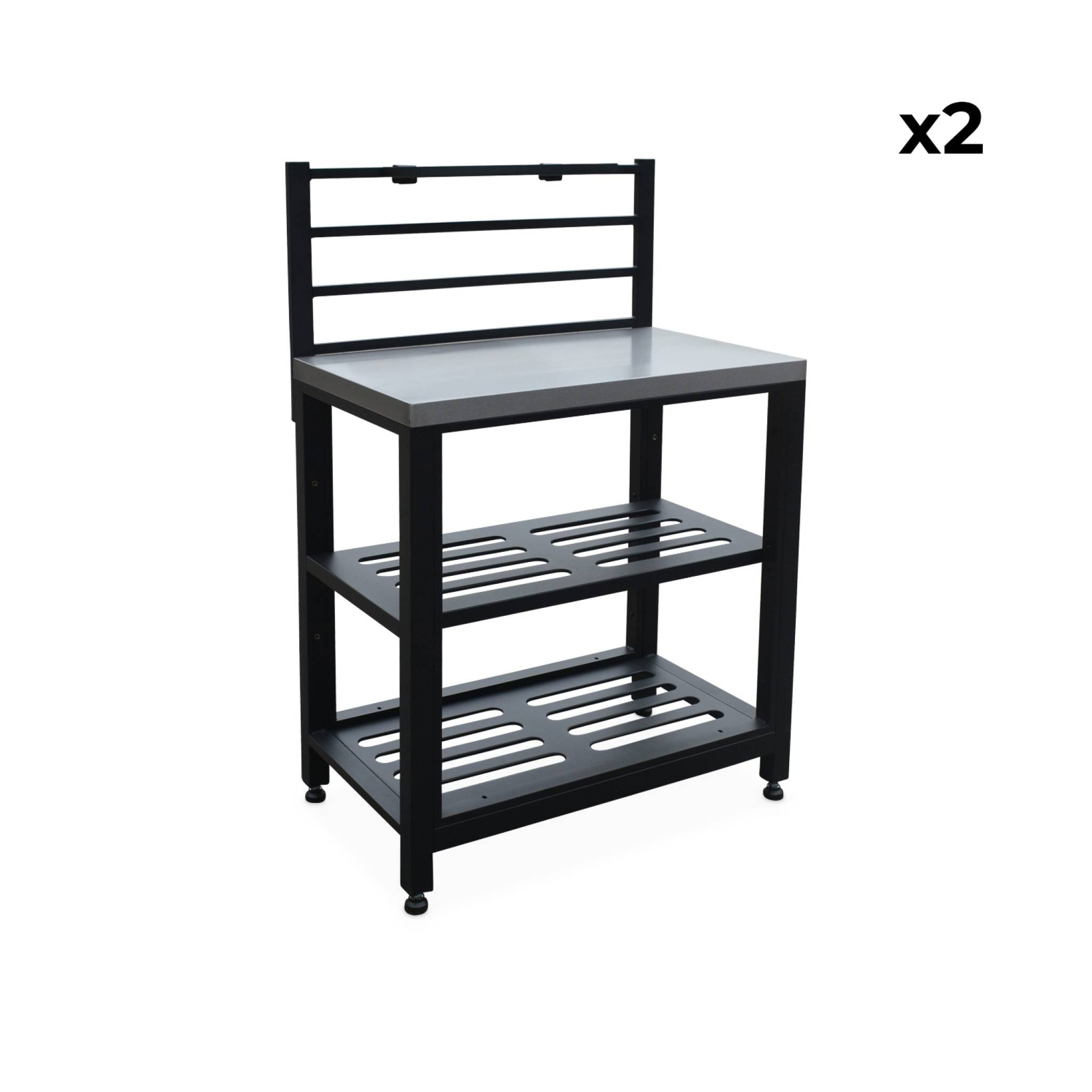 Ensemble de meubles de cuisine extérieure en acier inoxydable 6 modules