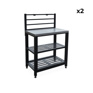 Ensemble de meubles de cuisine extérieure en acier inoxydable 6 modules