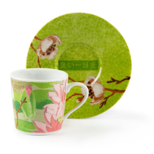 Set 6 Tazze Caffè con Piattino Excelsa – Fuji, Porcellana Multicolore