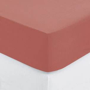 Drap-housse en coton - rose blush - bonnet H30cm - 160x200 cm