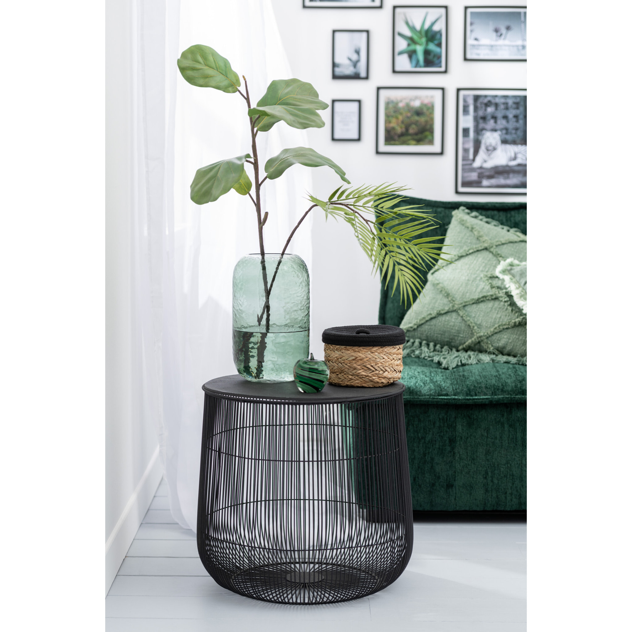 J-Line vase Rond Irrégulier - verre - vert - large - Ø 18 cm