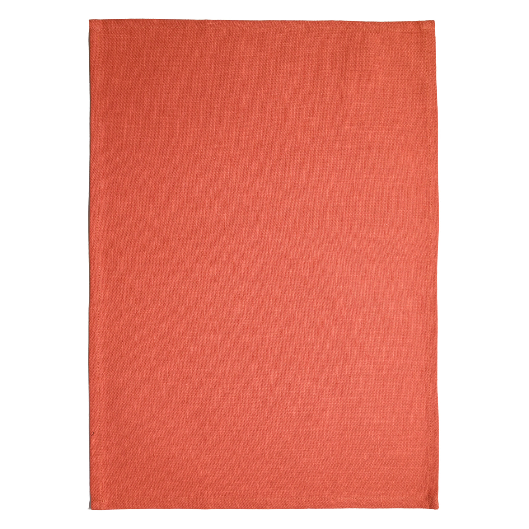 Torchon de cuisine en coton uni aspect tissé - Terracotta