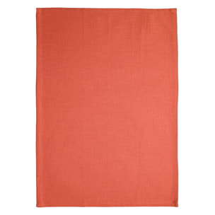 Torchon de cuisine en coton uni aspect tissé - Terracotta