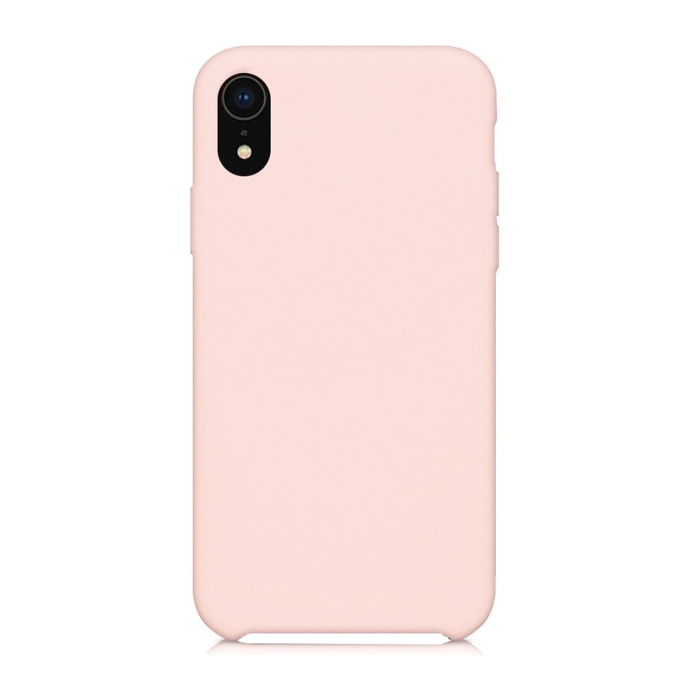 Coque iPhone Xr Silicone Liquide toucher doux, Anti Chocs Rose Pale