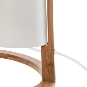 Lampe "Pita" bambou blanc H26cm