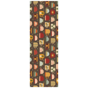 Passatoia tappeto cucina bagno ingresso multiuso, disegno con tazze