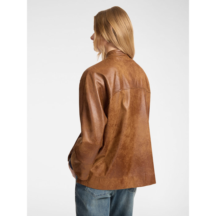 Elena Mirò - Camicia in tessuto effetto vintage - Marrone