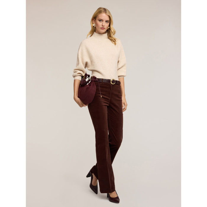 Motivi - Pantaloni flare in velluto a coste - Marrone