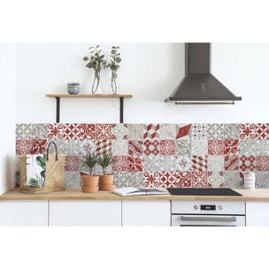 Stickers adhesivos de CERAMIKO - Antique rojo 100x100