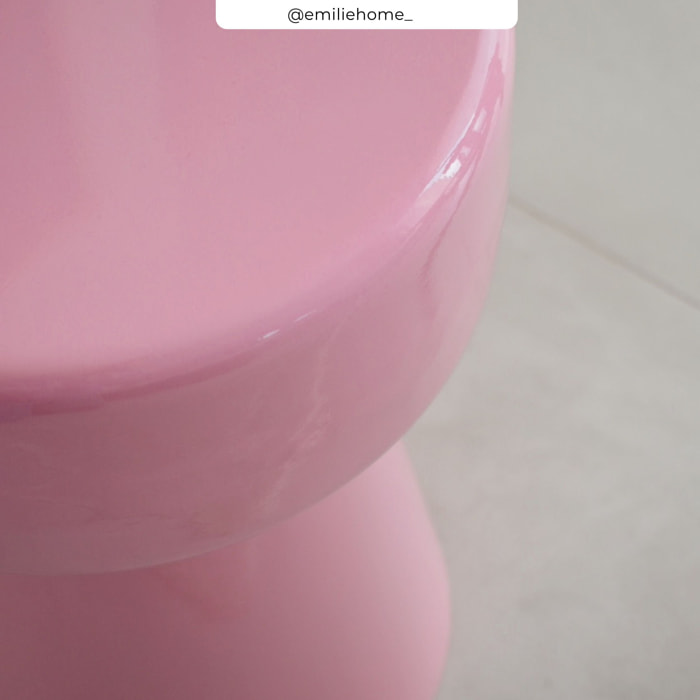 Table d'appoint ronde en métal rose D30 cm - Athéna