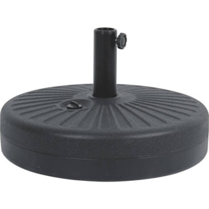 Parasol jardin droit Alu "Sol" - Rond - Ø 3m - Ecru - Avec pied à lester