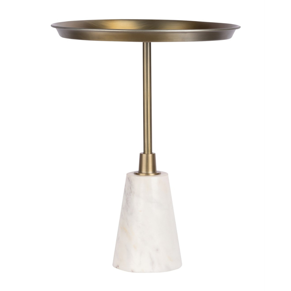 Tavolino Grant 100 in Metallo Dorato con Base in Marmo