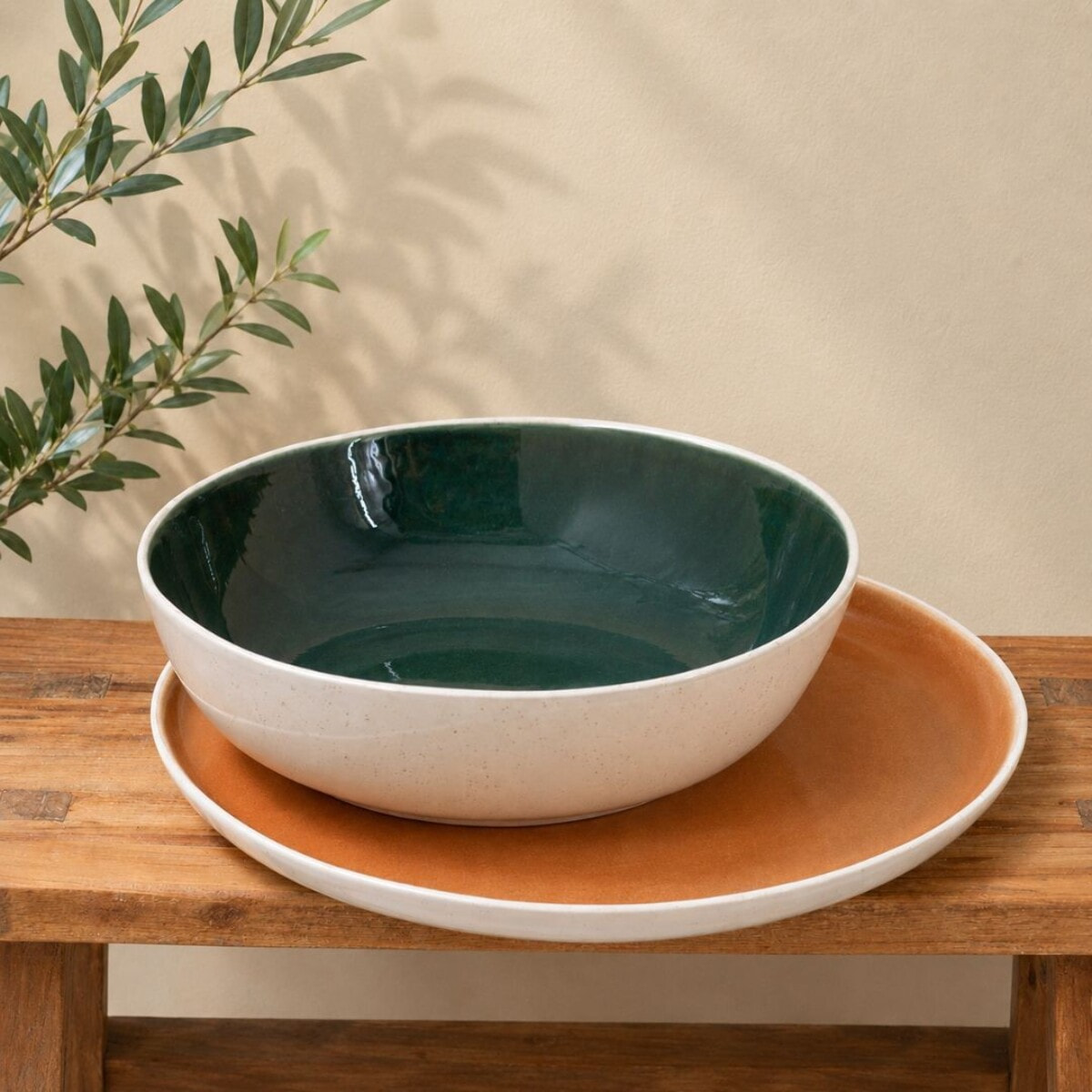 Grand saladier vert, CORALIA