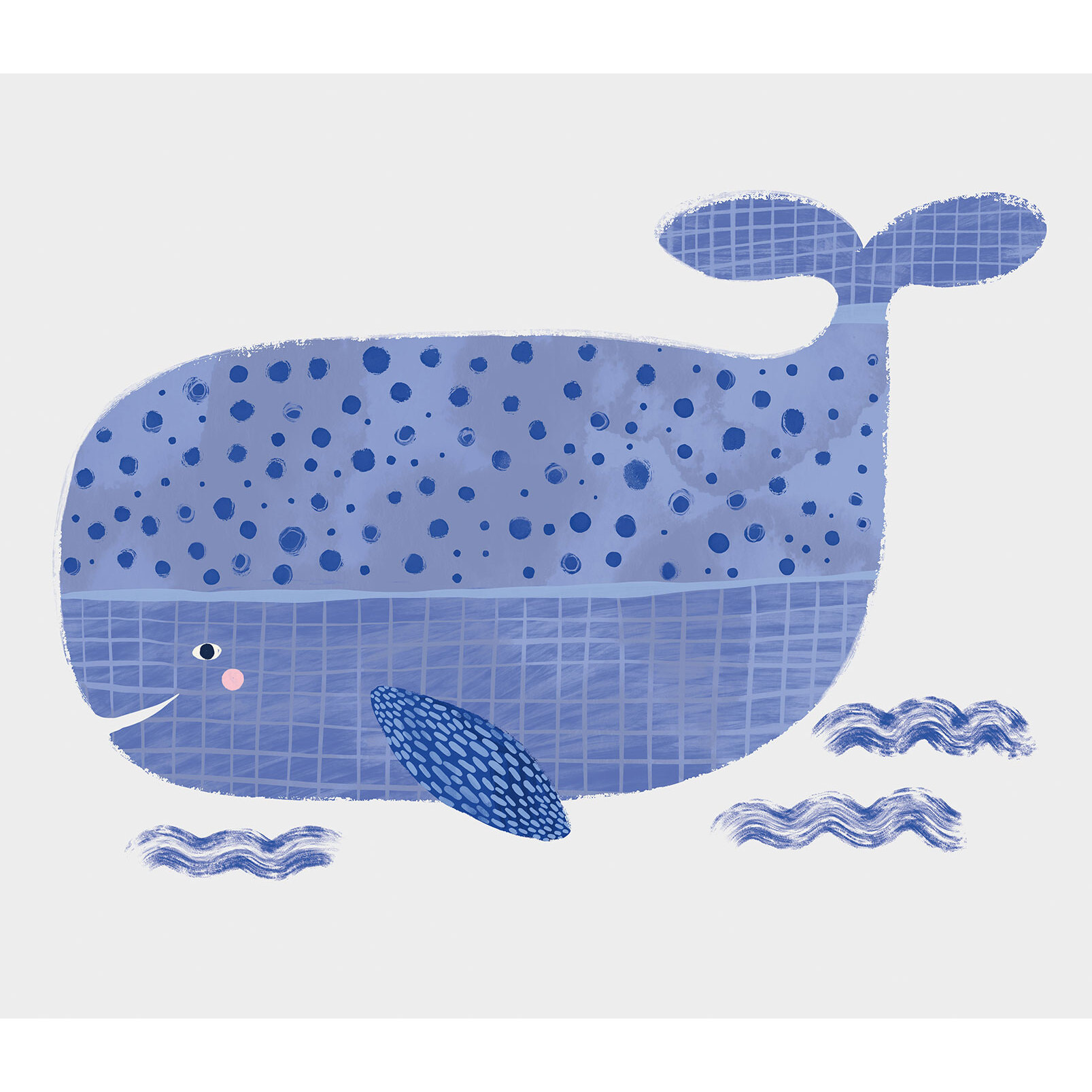 Papier peint enfant baleine bleue Intissé