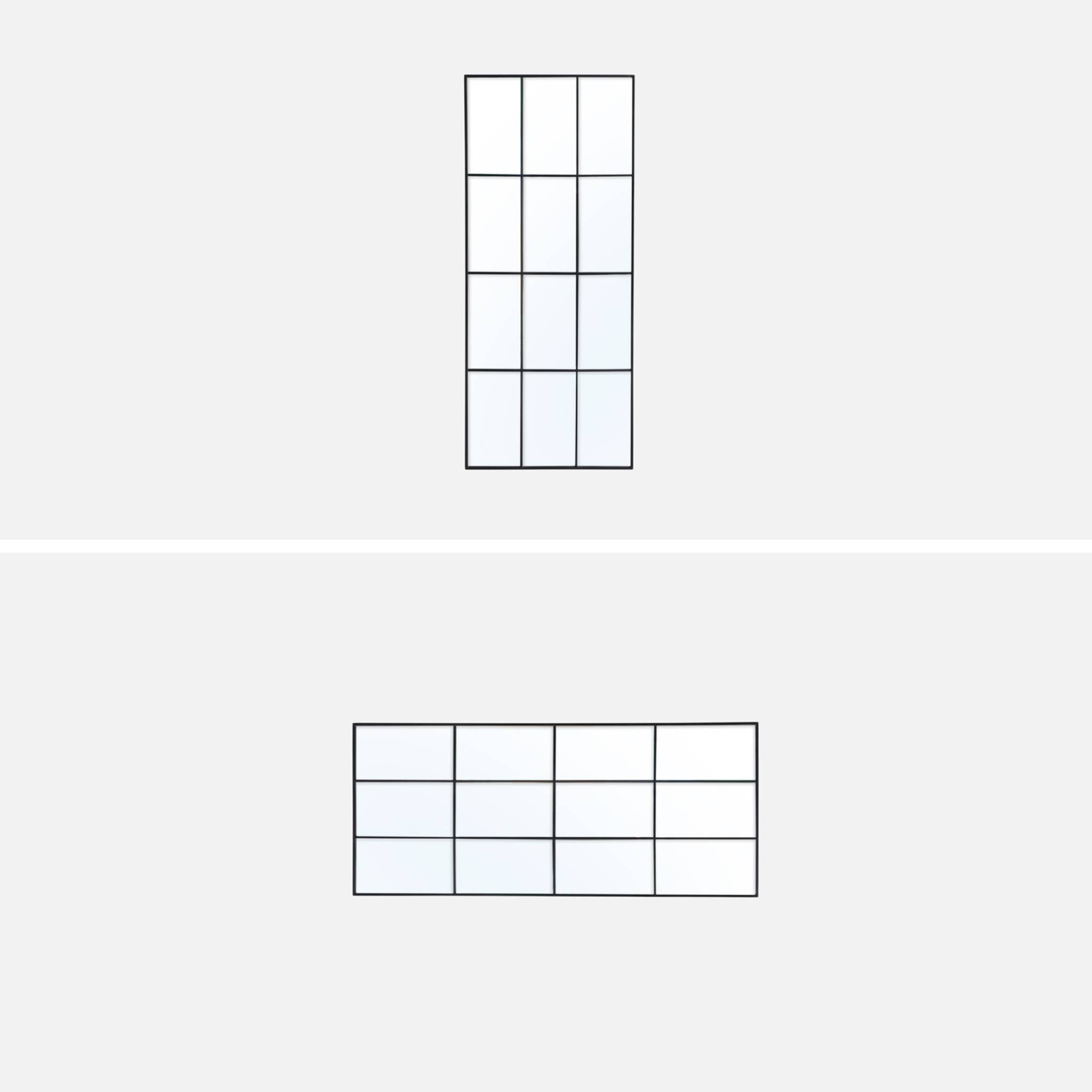 Miroir rectangulaire industriel acier noir - 60 x 140 x 2.5 cm - Terry