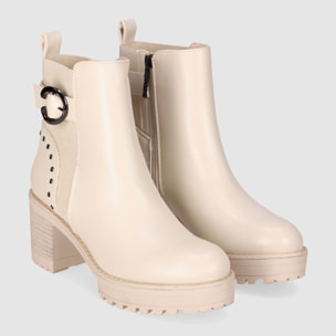 Botines - Beig - Tacón: 6 cm