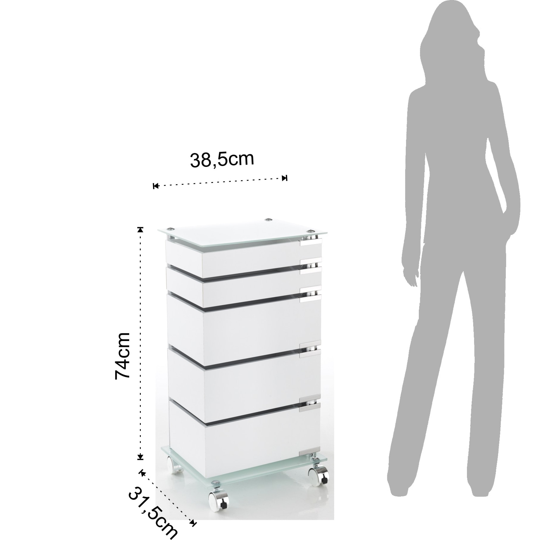 Tomasucci commode avec roulettes BIG BOBO Blanc