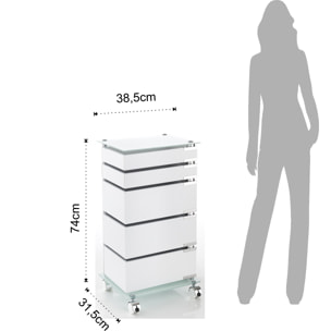 Tomasucci commode avec roulettes BIG BOBO Blanc