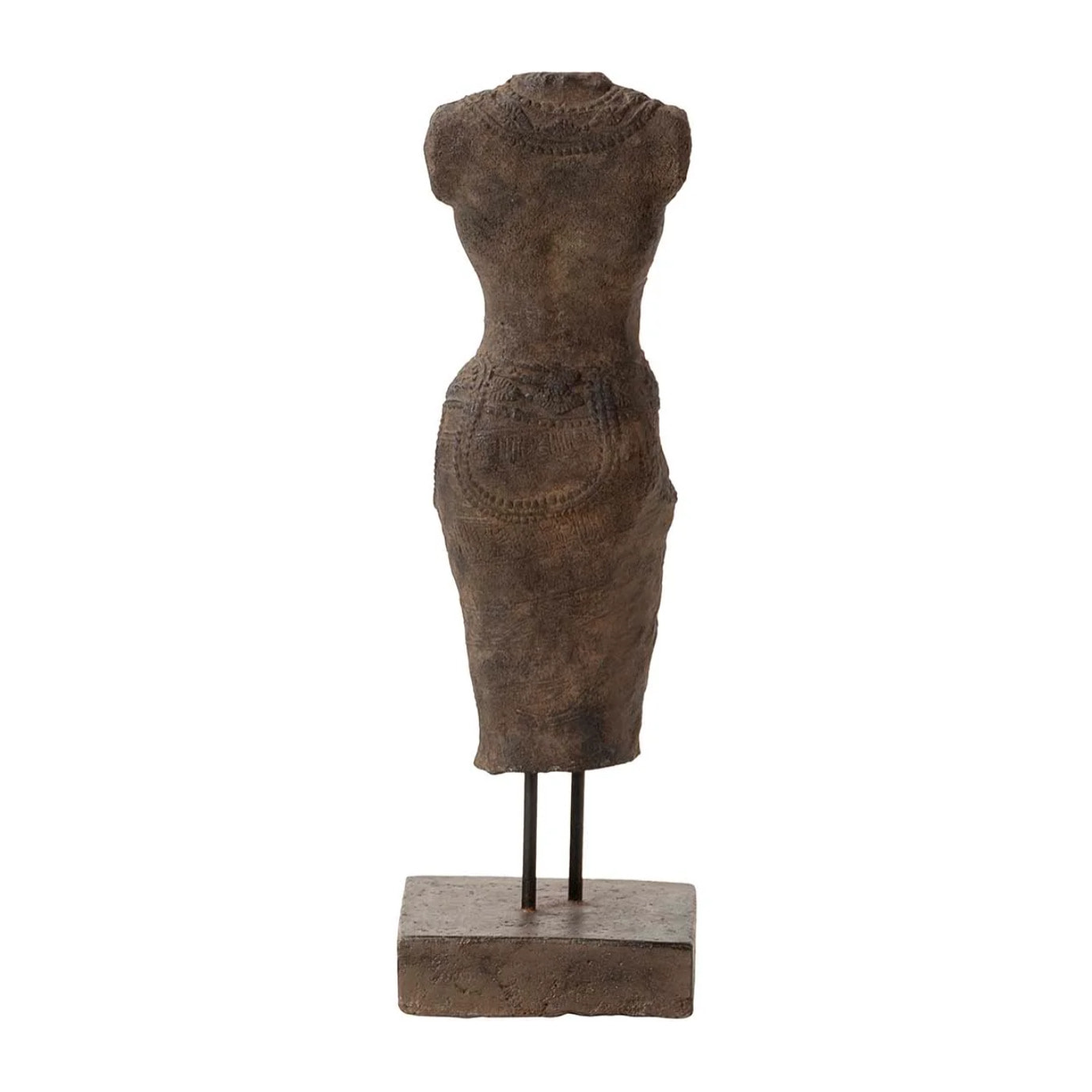 Figura Torso Mujer Piedra Marron 20x20x60 Cm