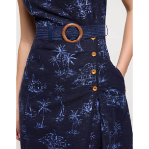 Vestido Midi Azul Marino - Vestinetis